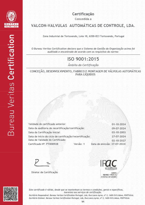 Certificação Valcon